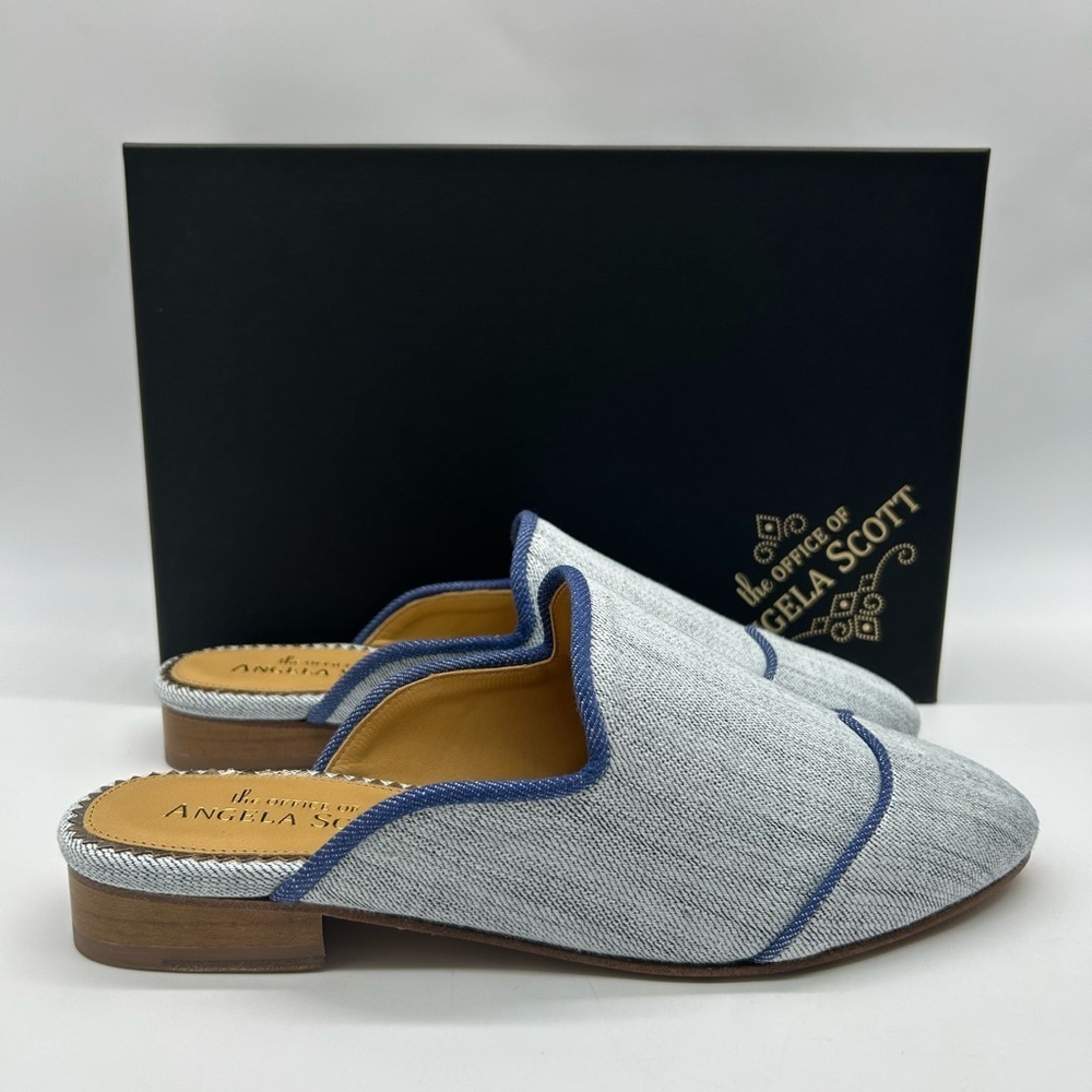 The Office of Angela Scott Miss Adelaide Denim Women’s Mules EU 41 US 11 NIB - Picture 12 of 12